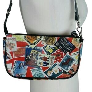 Sydney Love Handbag World Travel Stamps Vegan Leather Purse Shoulder Bag